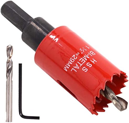 Koopi 1-1/8" Hole Saw with Arbor, 38mm Depth Bi-Metal 29mm Hole Cutter for Easily Drilling Wood, Plastic, Plywood, Drywall, Thin Metal
