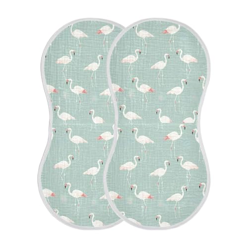 xigua Flamingos Baby Burp Cloths for Newborn Boys and Girls 2 Pack, Soft & Absorbent Cotton Baby Burp Cloth, Baby Washcloths, Newborn Towel, Burp Rags2