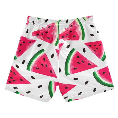 DOMIKING Watermelon Slice White Toddler Boys' Swim Trunks Mesh Lining Swim Shorts for Beach Pool Gym Adjustable Waist2