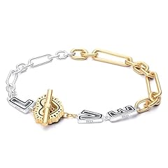 ”Glowing Heart" two-tone bracelet with T-clasp