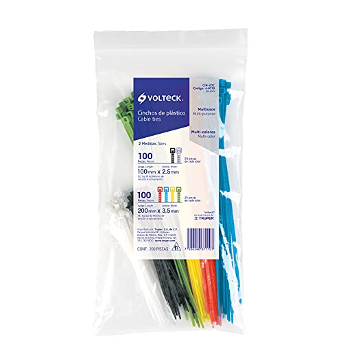 medidas cinchos plastico Marca Volteck