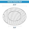 Skyflame Charkettle Stainless Steel Double-Side Hinged Grill Grid with Handle, Replacement Round Cooking Grate Compatible with Weber 22 Kettle Grills, Performer and Master-Touch