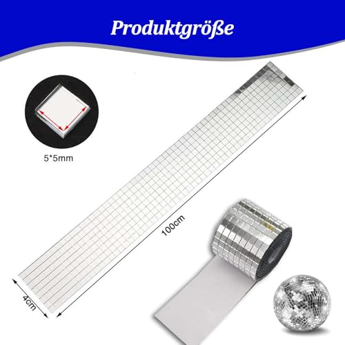 Mini Spiegelmosaik Selbstklebend,Mini Mosaik Spiegelfliese,Selbstklebende Mini Spiegel,Selbstklebend Echt Quadratisch Glas,für DIY Handwerk Dekoration (Silber|2 Bände)