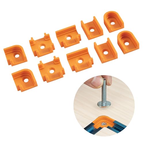 Image of POWERTEC T-Track Fittings Kit, Drop-In T-Track Connectors Set for 3/4" × 3/8" Grooves, Compatible with 1/4" & 5/16" T-Bolts, Modular T-Track System for Jigs, Router Tables, Workbenches & More (72350)