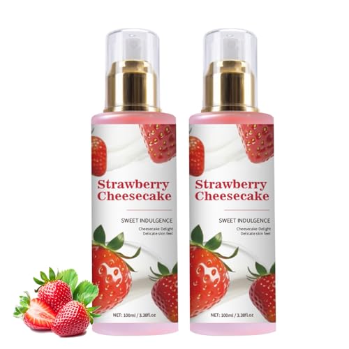 Strawberry Perfume Body Mist Spray for Women, Vaporisateur De Parfum Corporel Au Lait De Fraise, Vaporisateur Corporel à Parfum Longue DuréE, Hydratation En Profondeur (100ML, 2PC)