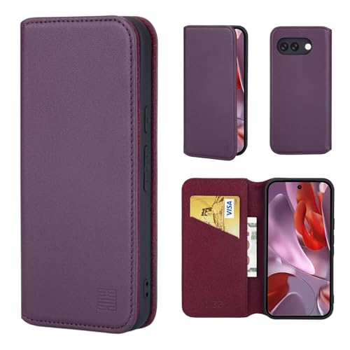 Coque portefeuille Google Pixel 9a, étui de protection rabat anti-choc et anti-rayures