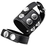 Leather Testicle Toys for Mens Testicle Restraints Stretcher Leather Cock Ring Male Bondage Gear Adjustable Male Chastity Cage Belt Fetish Cock and Ball Torture CBT BDSM Toys for Men Couples Gay