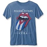 cuba stones concert Camiseta de moda Rolling Stones The Havana Cuba (Burn out) Camiseta, Azul, S para Hombre