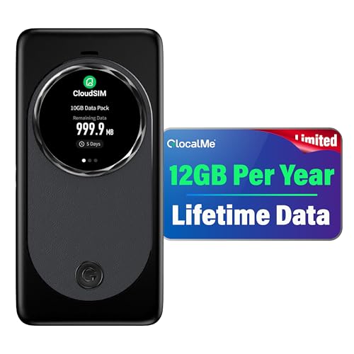 Image of GlocalMe MeowGo G50Max 5G Mobile Hotspot, NTN Satellite Communication(SMS), Portable WiFi Hotspot for Travel in 200+ Regions, AI Smart Pocket WiFi with Lifetime Data, 12GB Per Year, No SIM Required