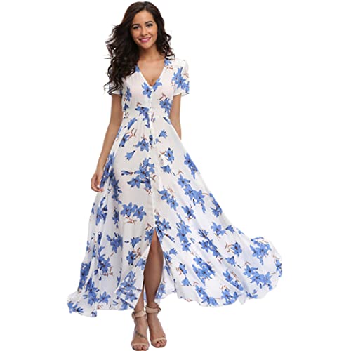 Robe de plage longue fleurie bohème pour femme taille S