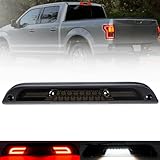 Led Third Brake Light for 15-20 F'ord F150 17-22 F250 F350 Super Duty Ranger Maverick Rear Center High Mount Stop Lamp CHMSL White Cargo lamp Strobe Feature 3rd Brake Replacement Smoked Lens