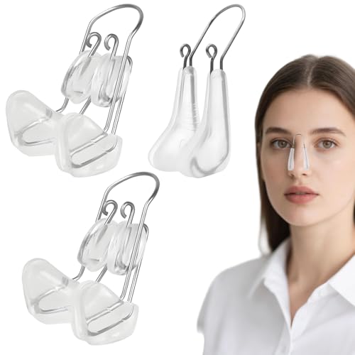 hinbkenla 2 Pcs Nose Shaper Clip,Nose Shaper,Nose Slimmer,Nose Lifter,Pain Free Transparent Silicone