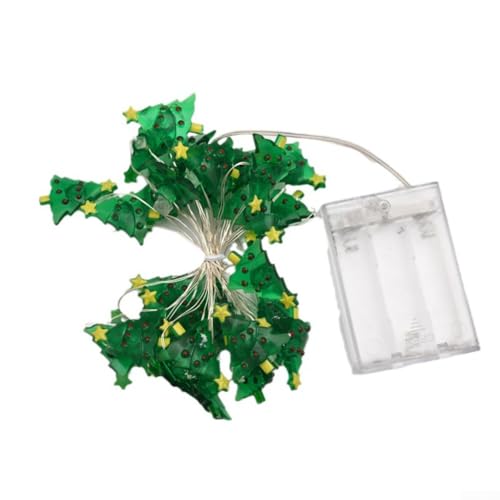 Besttoolifes Striscia luminosa a LED per albero di Natale, 2 m/5 m, alimentata a batteria, decorazione per feste al chiuso, illuminazione calda, decorazione da parete, finestra, porta, portico (2