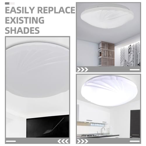 Image of SUPVOX Round Ceiling Light Shade 11.41X11.41X1.77In Plastic Lamp Cover Anti-Glare Ceiling Fixture Replacement for Bedroom Kitchen Living Room Lighting