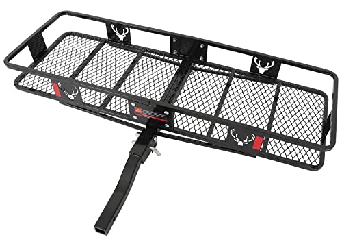 MYCAN Hitch Cargo Carrier Mount Folding Shank 60x20x6 Basket 500 lbs Capacity Fits 2" Receiver Trailer Luggage Rack