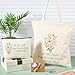 Imagen de Xuniea Set de 4 Piezas Regalo para Amiga Mujer Incluir Bolsa de Lona de Incentivo Bolsa de Cosméticos Llavero con Tarjetas de Felicitación con Flores Regalos de Cumpleaños
