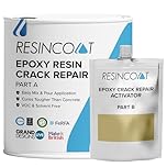 Epoxy Crack Repair Filler, Two Part Epoxy Resin Repair for Concrete Floors, Permanent Repair, No Shrinkage, Fills Cracks up to 20mm, DIY & Professional Use, Interior/Exterior, Grey, 1KG Unit