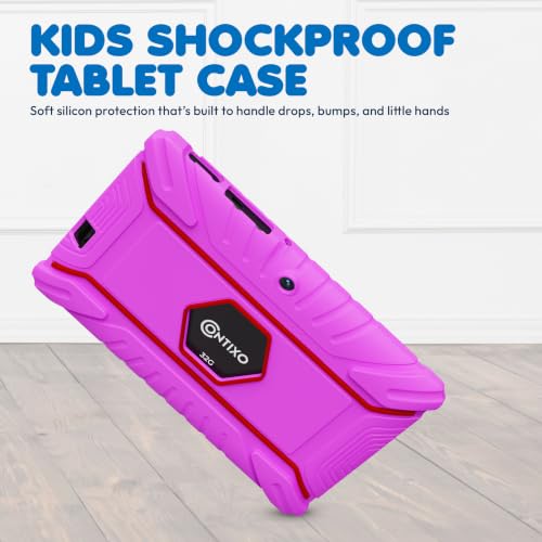 Image of Contixo 7 inch Kids Tablet Bundle, Tablet with Headphones & Sleeve Bag - Pink