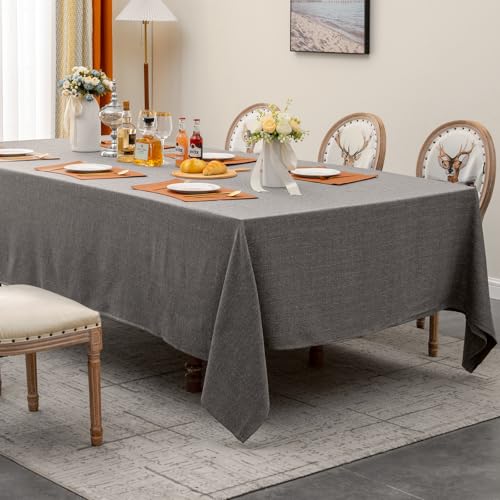 WAITER TREE Table Cloth Rectangle Table Cover 132"x90" Dark Gray Tablecloth
