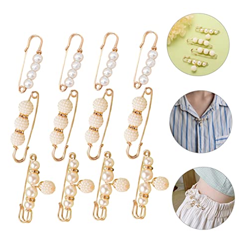 GALPADA 12 Pçs Alfinete De Roupa Broche De Pérola Feminino Xale Cardigã Suéter Para Decote Decorativ