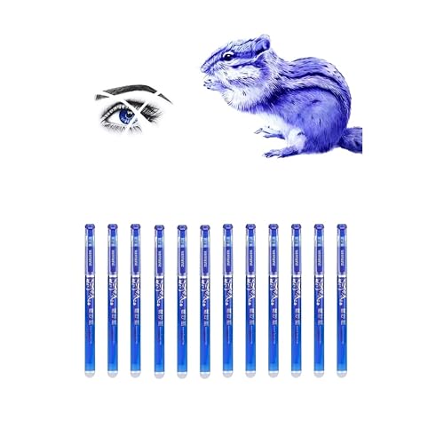 Image of INK SPOT Erasable Pen Pack of 12 Smooth Writing Blue Ink Rub Clean Pen with Eraser Heat Sensitive Ink for Students School Exam Notes Handwriting Practice