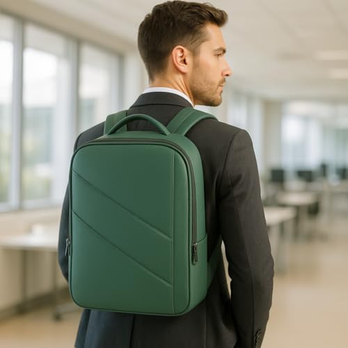 Image of Impulse Pioneer Premium Business Backpack | Unisex Office Bag in Vegan Leather | 27L Water Resistant with 15.6 inch Laptop Sleeve, Anti-Theft Pocket & Padded Straps