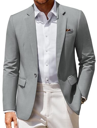 Vssjavun Mens Blazer Casual Sport Coat Lightweight Slim Fit One