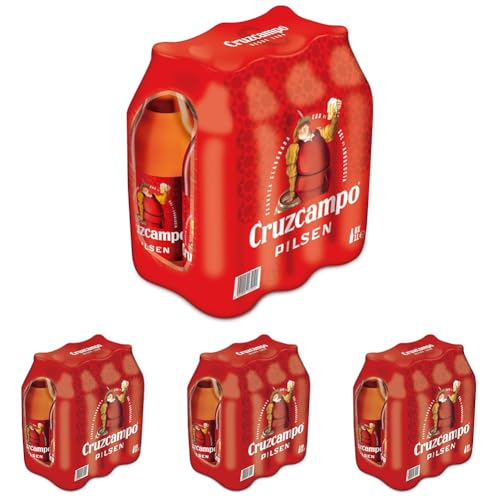 Cruzcampo Cerveza Lager Pilsen Pack Botella, 6 x 1L (Paquete de 4)