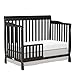 Goldzone Baby Crib 5-in-1 Convertible, Wooden Cribs Converts to Toddler Bed, Daybed and Full-Size Bed, Nursery Furniture with Non-Toxic Finishes (Black)