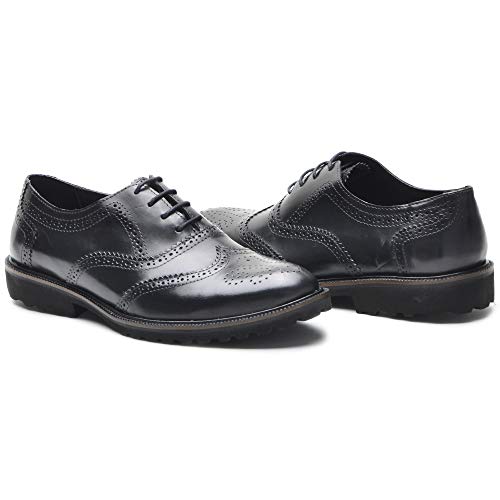 Sapato Masculino Oxford Brogue Wing Preto (38)