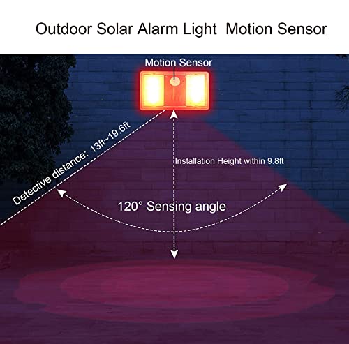 Y Dians S Outdoor Solar Motion Sensor Alarm Motion Detector Sirens Camping Alarm Light With Remote 129Db Siren Car Security Sensor Alarm Light Alarm System For Rv & Home & Yard #TOP3