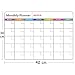 Pizarra blanca magnética de borrado en seco, con calendario mensual, organizador mensual...