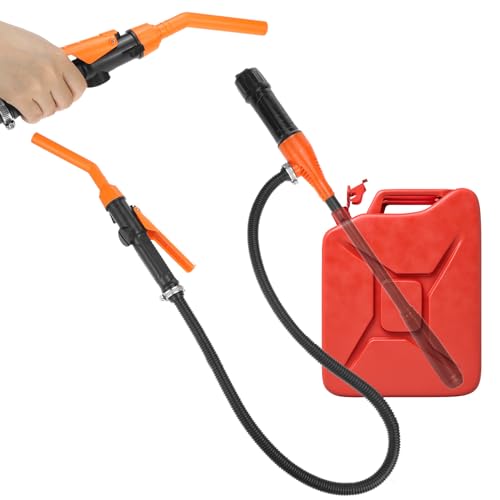 QWORK® Kraftstoffpumpe, Tragbare Batteriebetriebene Kraftstofftransferpumpen mit Schnellstop-Düse und Durchflusskontrolle, für Kraftstoff, Öl, Diesel, Benzin