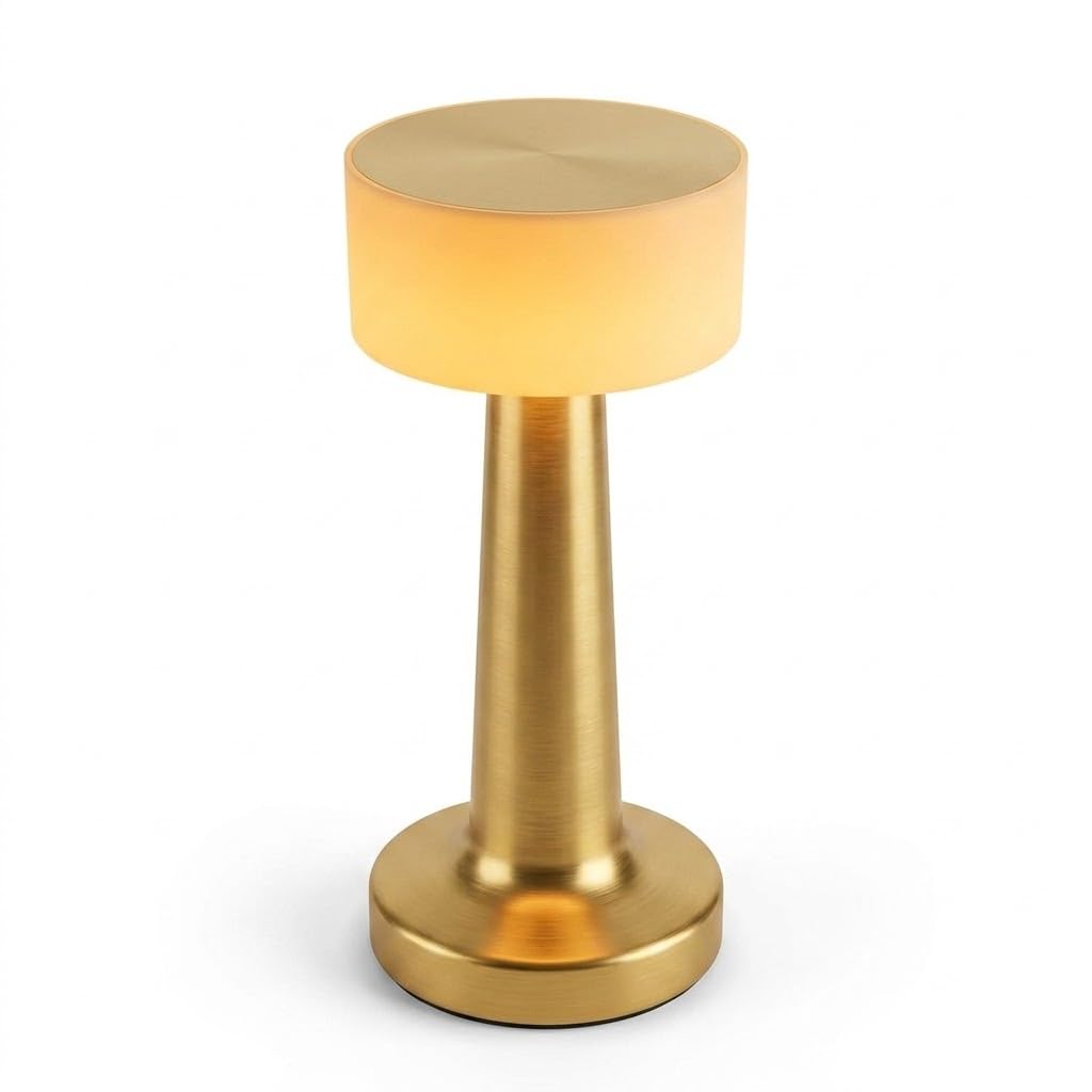 Rechargeable Touch Control Table Lamp, Gold, 21.2cm | 3 Light Modes, Rechargeable, Mood Lighting-image-6