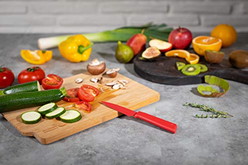 Kuhn Rikon 26621 Colori+ Non-Stick Serrated Paring Knife with Protective Sheath, 19 cm, Red - Image 2