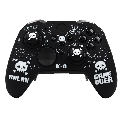 Image of Pixelated Skull Controller Skin Compatible with Xbox Elite Series 2 Core Wireless Controller, RALAN Protector Case, Customised Thumb Grips Cap