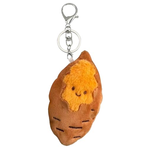 sacxi Roasted Sweet Potato Plush Keychain - Adorable Food-shaped Pendant