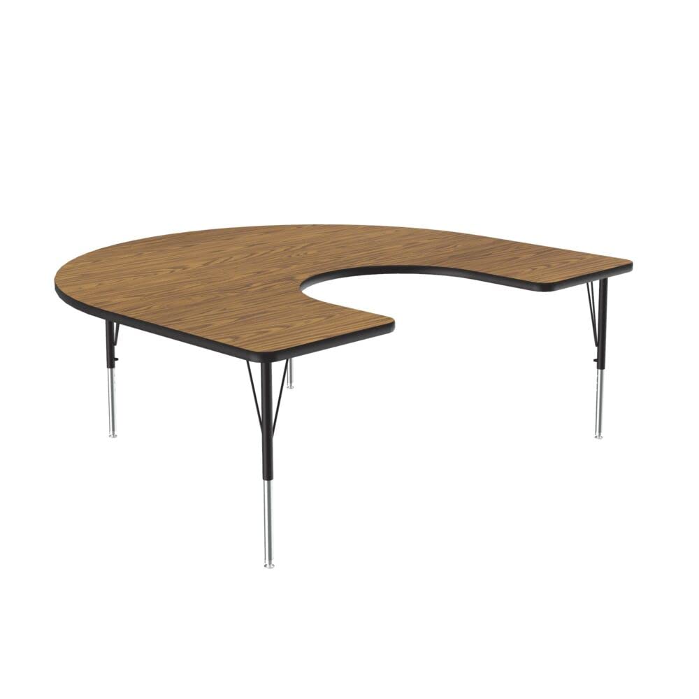 Photo 1 of Correll 60" x 66" Horseshoe Activity Table, Medium Oak