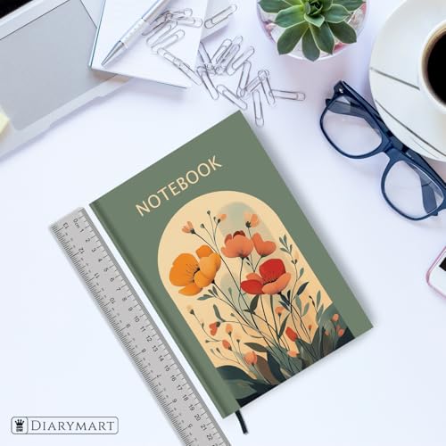 Image of Hard Bound Notebook for Girls & Women | A5 Ruled Journal | 192 Pages | 80 GSM Premium Paper | Designer Laminated Cover | Ribbon Bookmark | Notebook for School, College, Office, Journaling & Note Taking (DM4008)