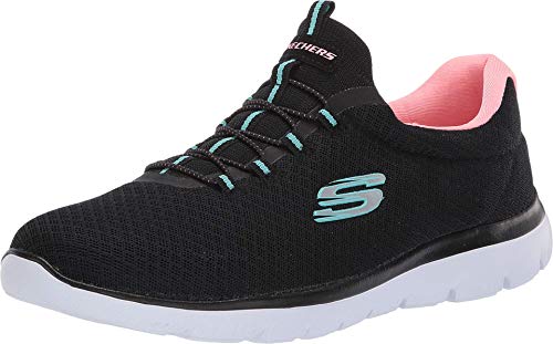 Image of Skechers Women's Summits Sneaker, Black /Pink, 8 Wide
