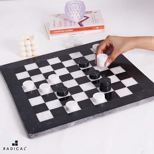 Radicaln Marble Checkers Board Game 15 pulgadas miniatura 4