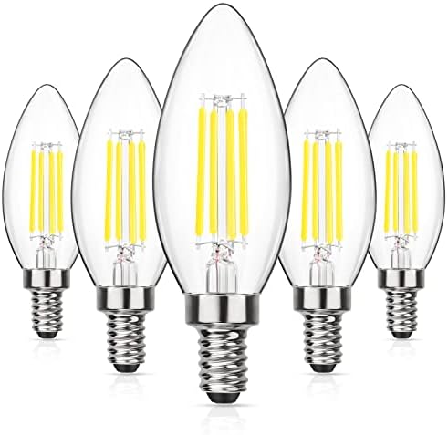 MAXvolador Dimmable E12 LED Candelabra Bulbs 60W Equivalent 5 Pack