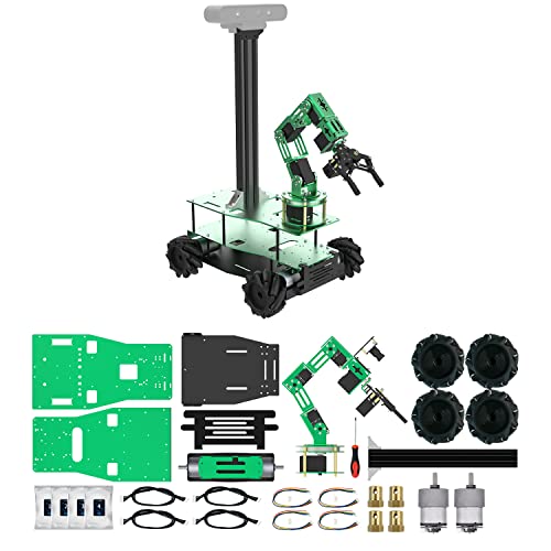Yahboom Large Intelligent Robot Chassis with 6DOF Robotic Arm Carmen Module, Mecanum wheel, DIY RC Car Chassis Developed and Designed for Professional DIY Engineer