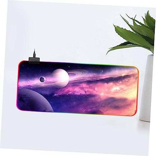 Tapis de souris de jeu violet space SEWACC grand format avec 7 modes de couleur