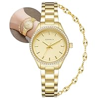 CIVO Uhren Damen Gold Armbanduhr: Klein Damenuhr Edelstahl - Wasserdicht Uhr für Frauen mit Armband