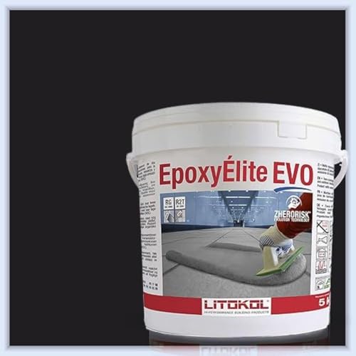 Tile Doctor EpoxyElite EVO 11 lbs./5 kg. Bucket of Litokol Black 2 Epoxy Tile Grout TMPEEEVO004,