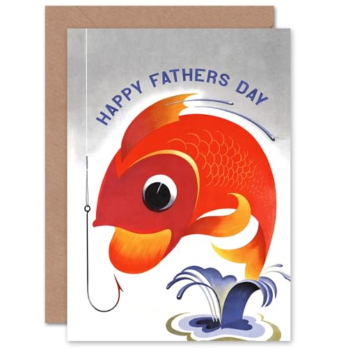 Artery8 Fathers Day Fishing Angling Fisherman Fish For Dad Him Blank Inside Greeting Card