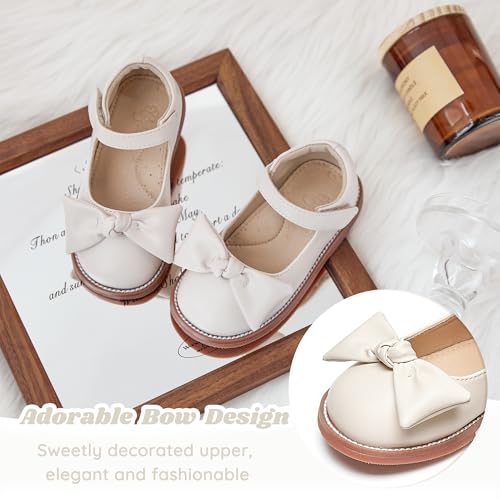 Image of Flaryzone Toddler Girls Mary Jane School Uniform Oxfords Dress Shoes Flats | Wide Round Toe,Cushioned Comfort, Flower Girl shoes for Wedding Party Daily