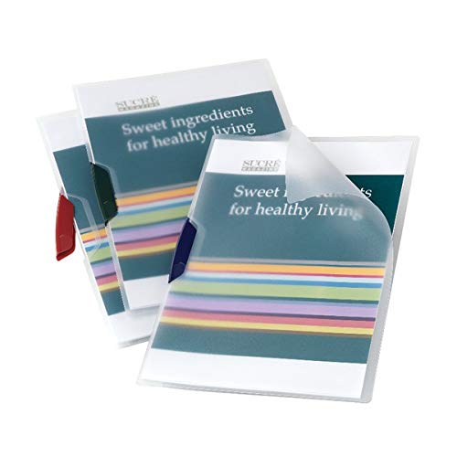 Office Depot Brand Translucent Front Report Covers with Swing Clip, Letter Size, Clear, Pack of 5 Covers