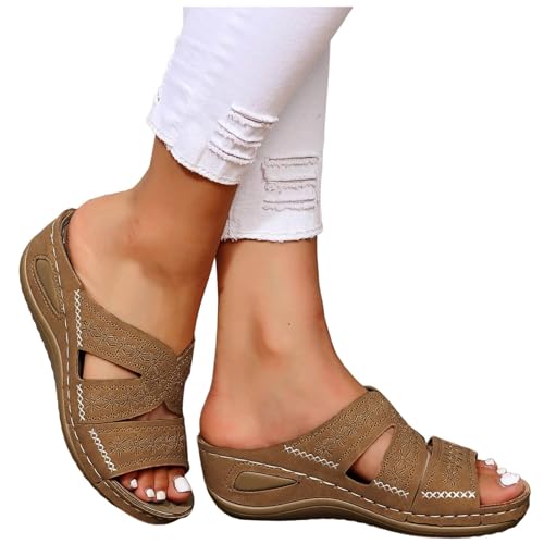 Orthopedic Wedge Sandals for Women Summer Dressy 2025,Casual Open Toe Platform Sandals with Arch Support Slippers Comfortable Slip on Wedge Sandal Flip Flops Outdoor Comfortable Beach Dress Shoes2